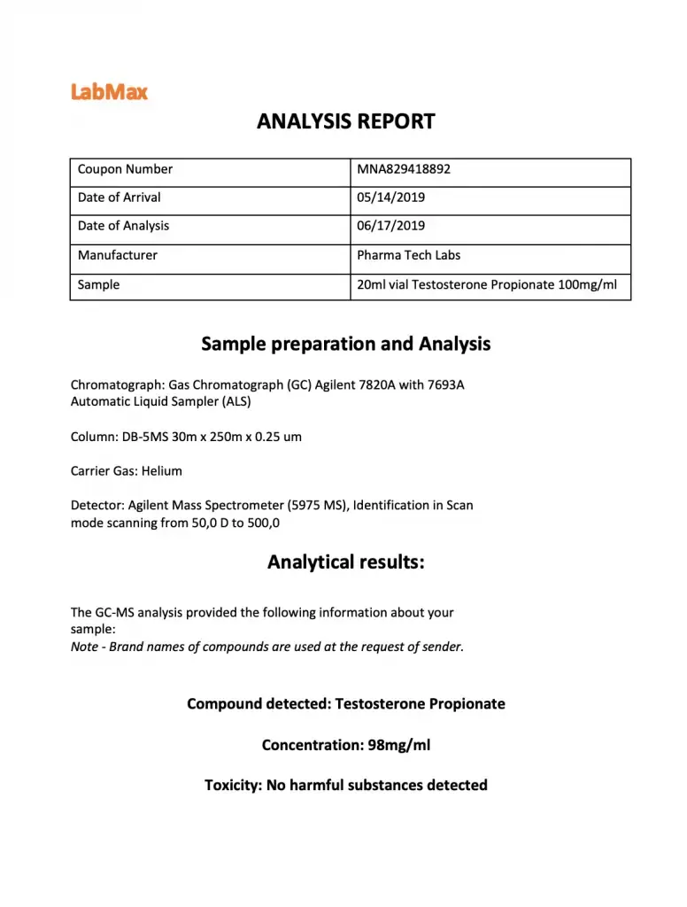 Pharma Tech Labs Testosterone Propionate