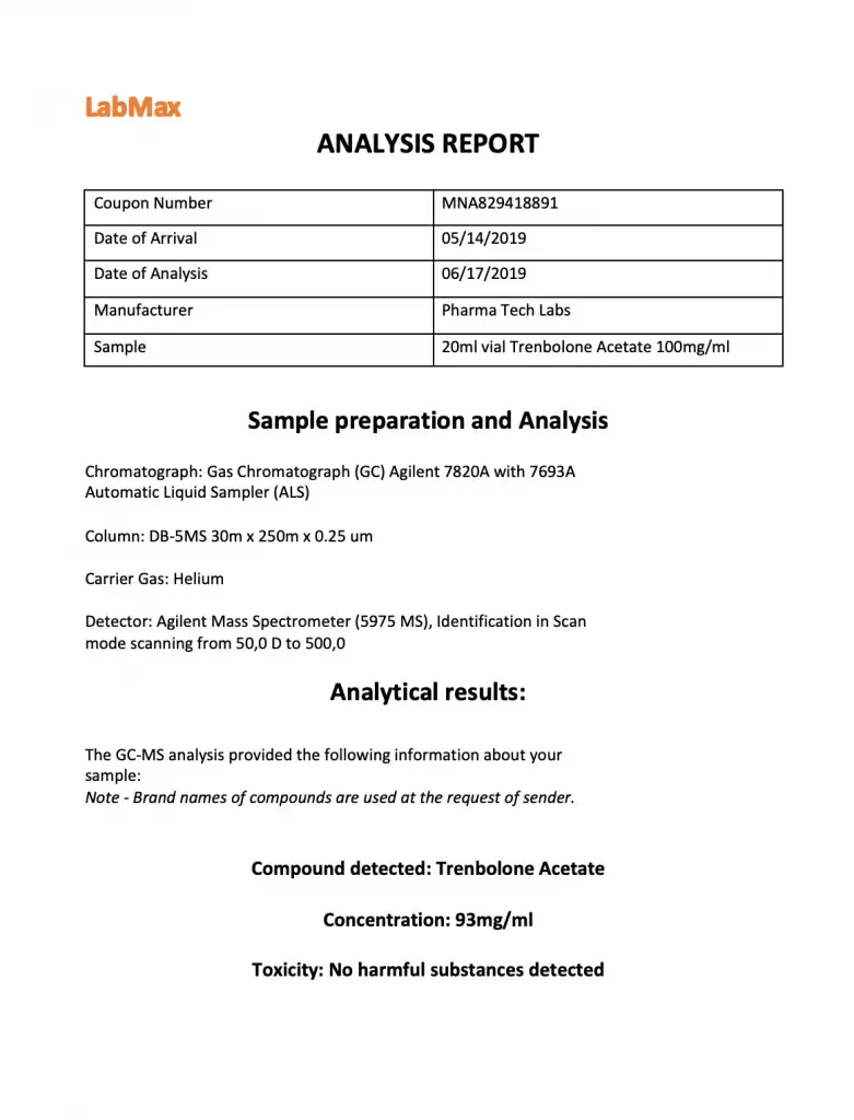 pharma tech labs trenbolone acetate